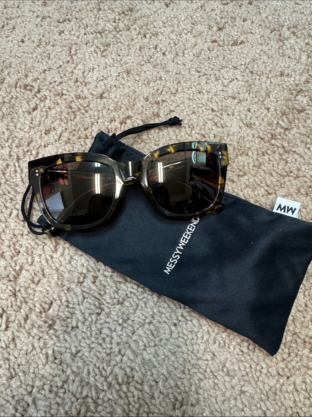 Messy Weekend Women's Tortoiseshell Cat Eye Sunglasses - Brown Lenses